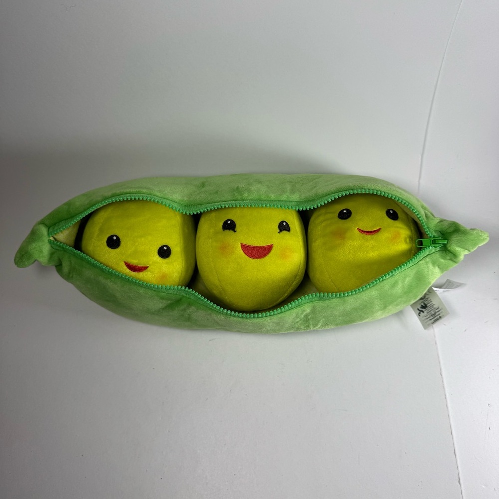 Disney Store Plush Toy Story Peas In A Pod Green Yellow 18" Zipper Stuffed